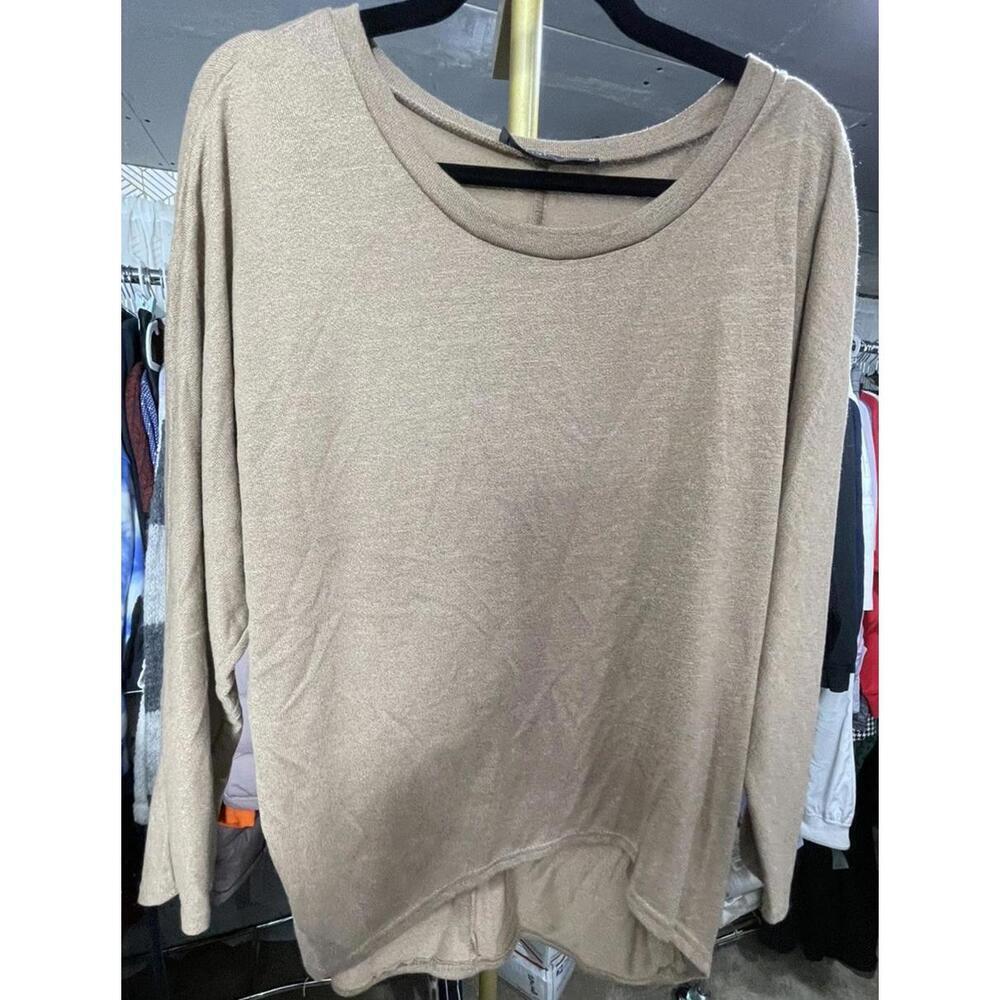 Zanzea Women's Beige Pullover Sweater - Size M- Wide Neck